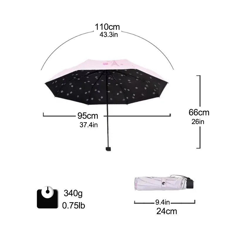 UV Umbrella For Women Folding Flower Light Chinese Portable Clear Girl Parasol Windproof Quality Sun Rain Umbrellas Sale | Дом и сад