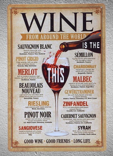 

1 piece Red Wine Bar Tin Plate Sign wall Room man cave Decoration Art Dropshipping Poster metal