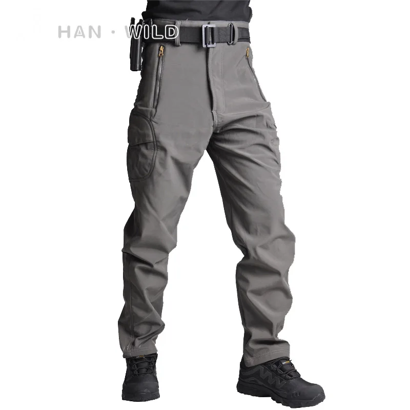 

Tactical Military Camouflage Pants Men Windproof Waterproof Quick Dry Warm Camo Army Fleece Pants Winter Shark Skin Soft Shell