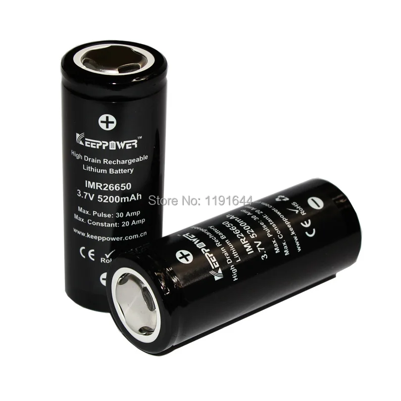 Оригинальный аккумулятор Keeppower 6 шт./лот 3 7 В IMR 26650 5200 мАч макс. ток 30 А литий ионный