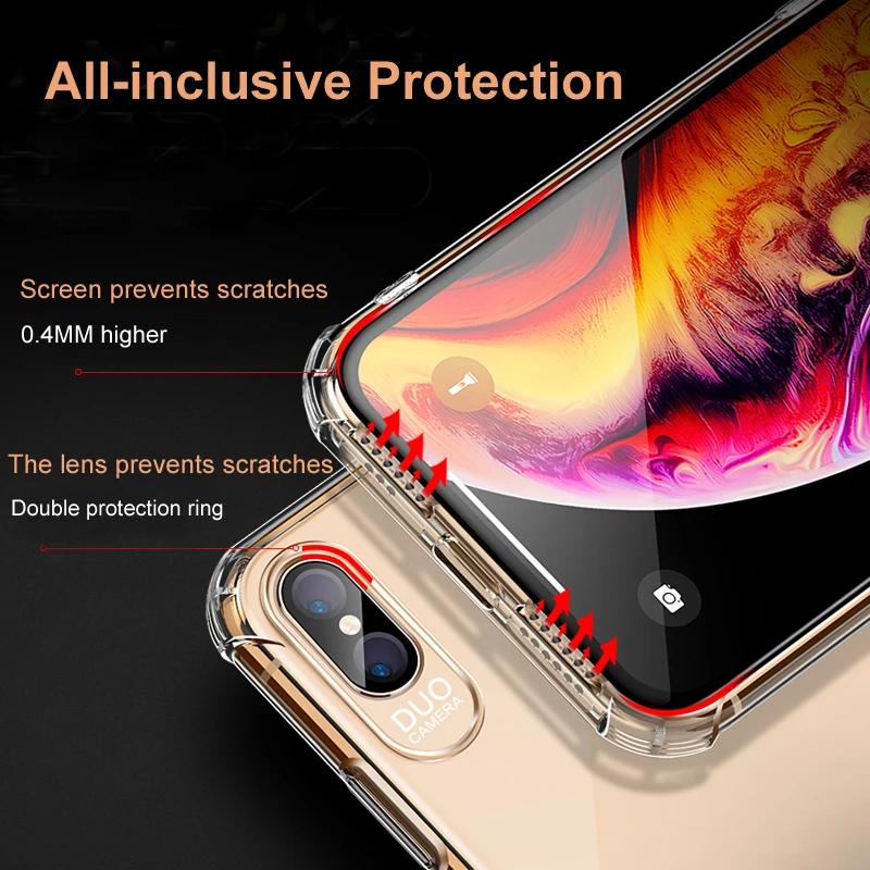 Transparent Silicone Phone Case For iPhone 11 Pro Max X XR XS 8 7 6 6S Plus 5 5S 6D Sound Shockproof Protection Back Cover | Мобильные