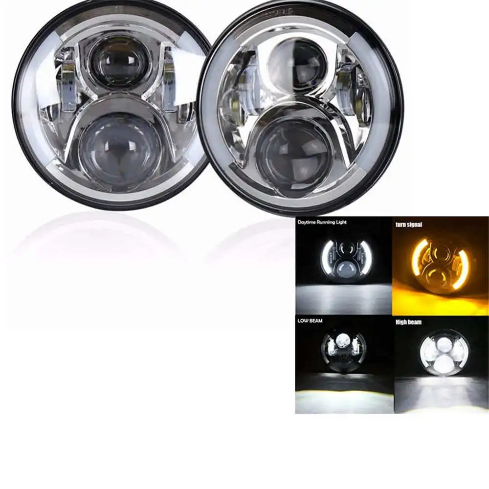 50w Halo light Silve Для Nissan Patrol Y60 Hummer H1& H2 Lada 4X4 7 дюймов светодиодный фонарь DRL для Jeep Wrangler TJ JK LJ CJ 7 дюймов для Land Rover Defender - Цвет: 50w Halo light Silve