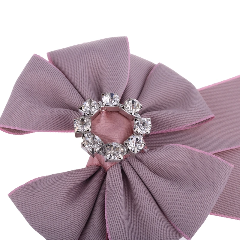 Junlead Latest New design Trendy Ribbon Brosches Wedding Fabric Corsage Broch Crystal Bow Brooch pins shirt clothing for women | Украшения