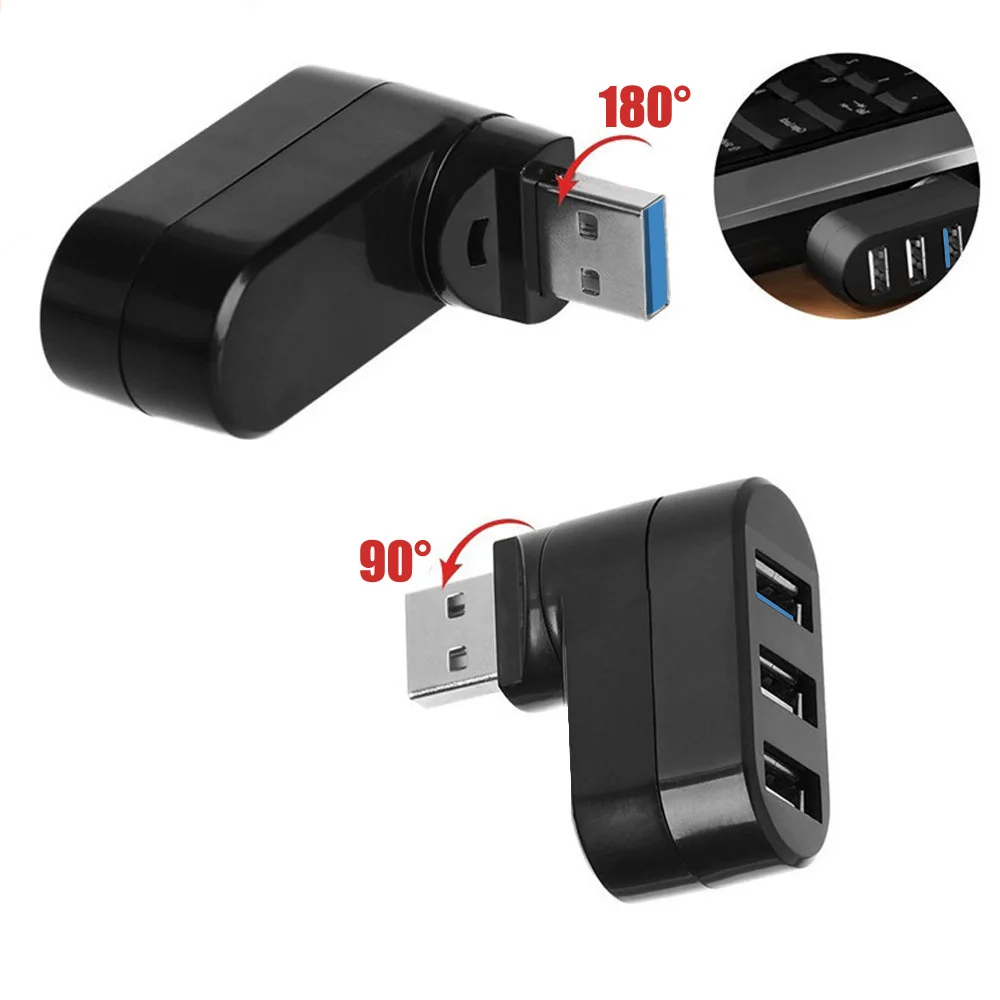 3-портовый usb-хаб 2 0 + 3 USB высокоскоростной разветвитель Вращающийся адаптер