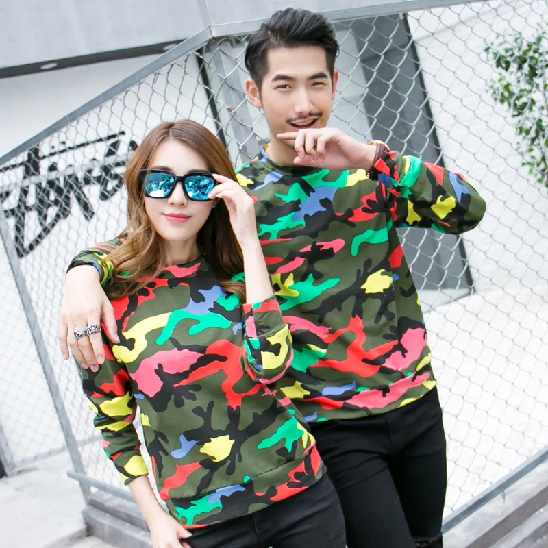 2017 г. весна-осень корейских детей-Родитель одежда causaul камуфляж толстовки с