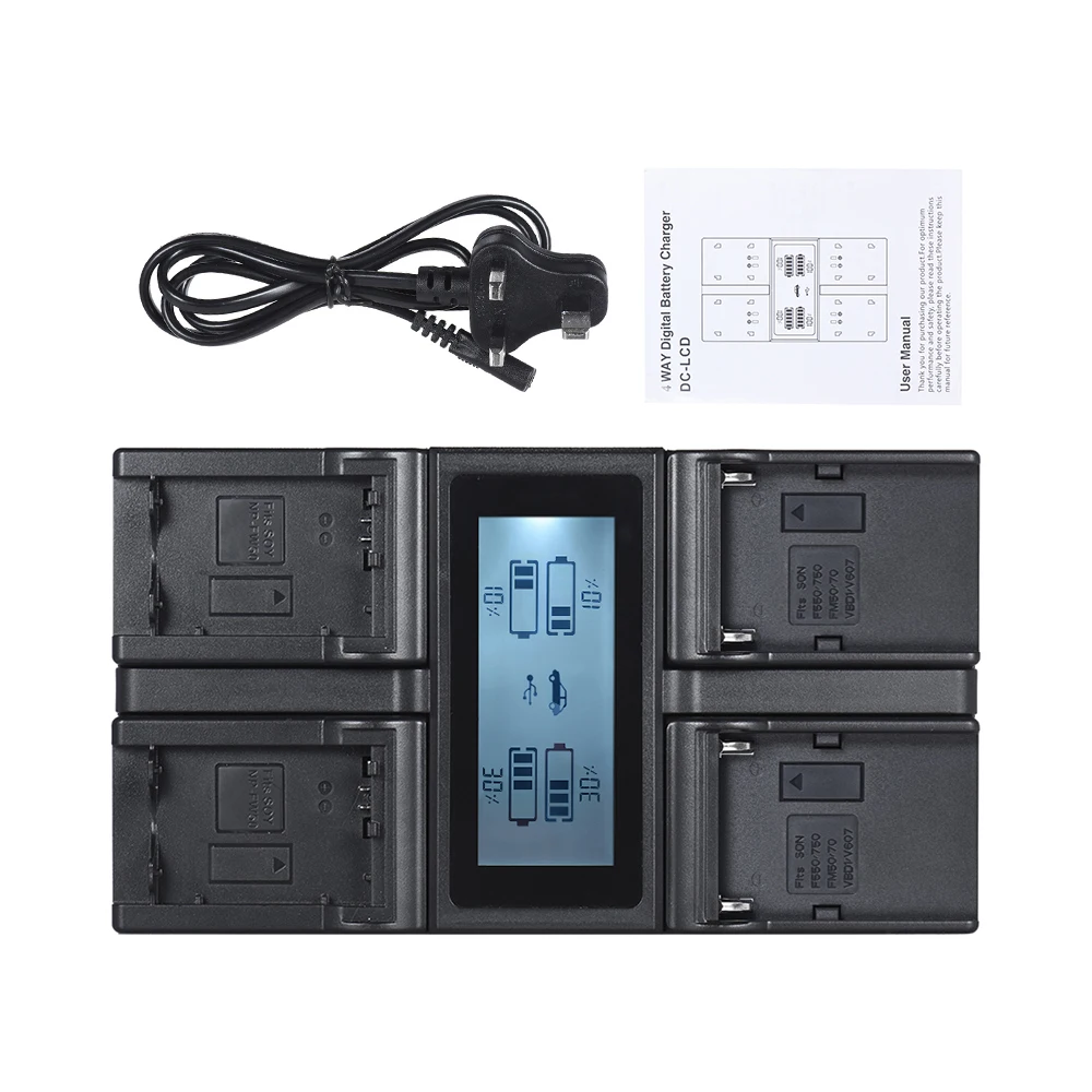 Зарядное устройство Andoer NP FW50 NPFW50 4 канальное зарядное для цифровой камеры Sony a7 a7R