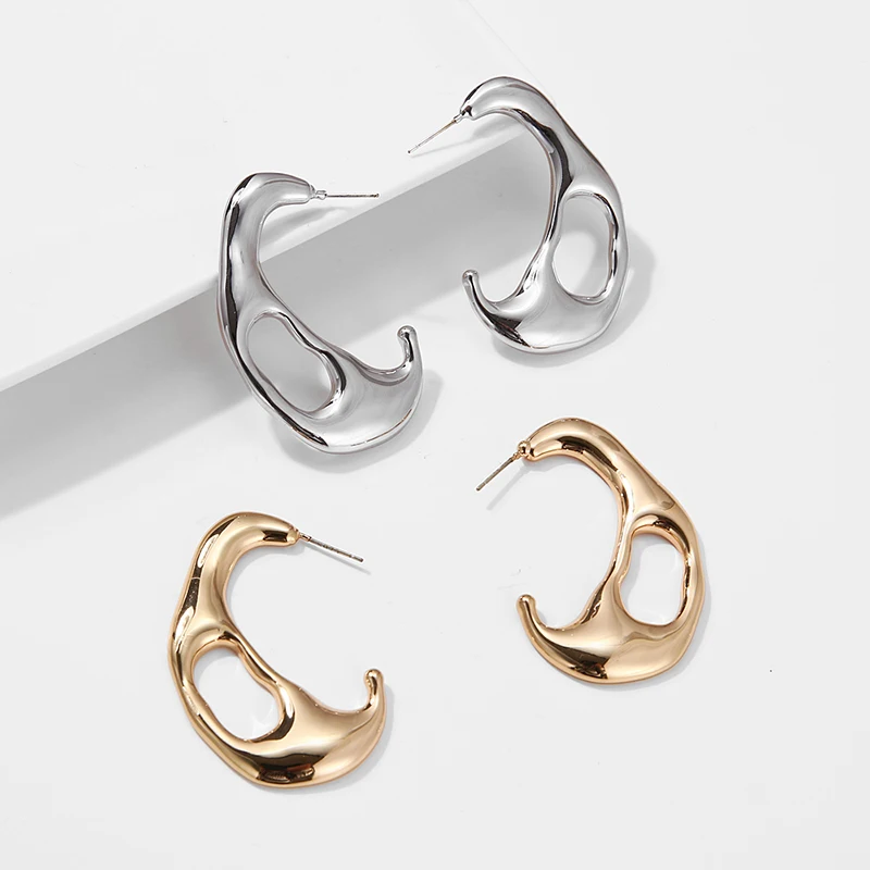 Yhpup, модные, простые, дизайнерские, геометрические серьги-гвоздики, медь, высокое качество, массивные серьги, S925 серебро, для женщин, вечерние, ювелирные изделия