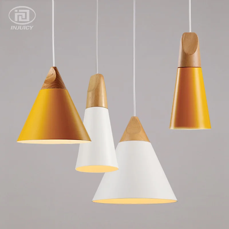 Современные Простые светодиодные подвесные светильники алюминиевый цветной