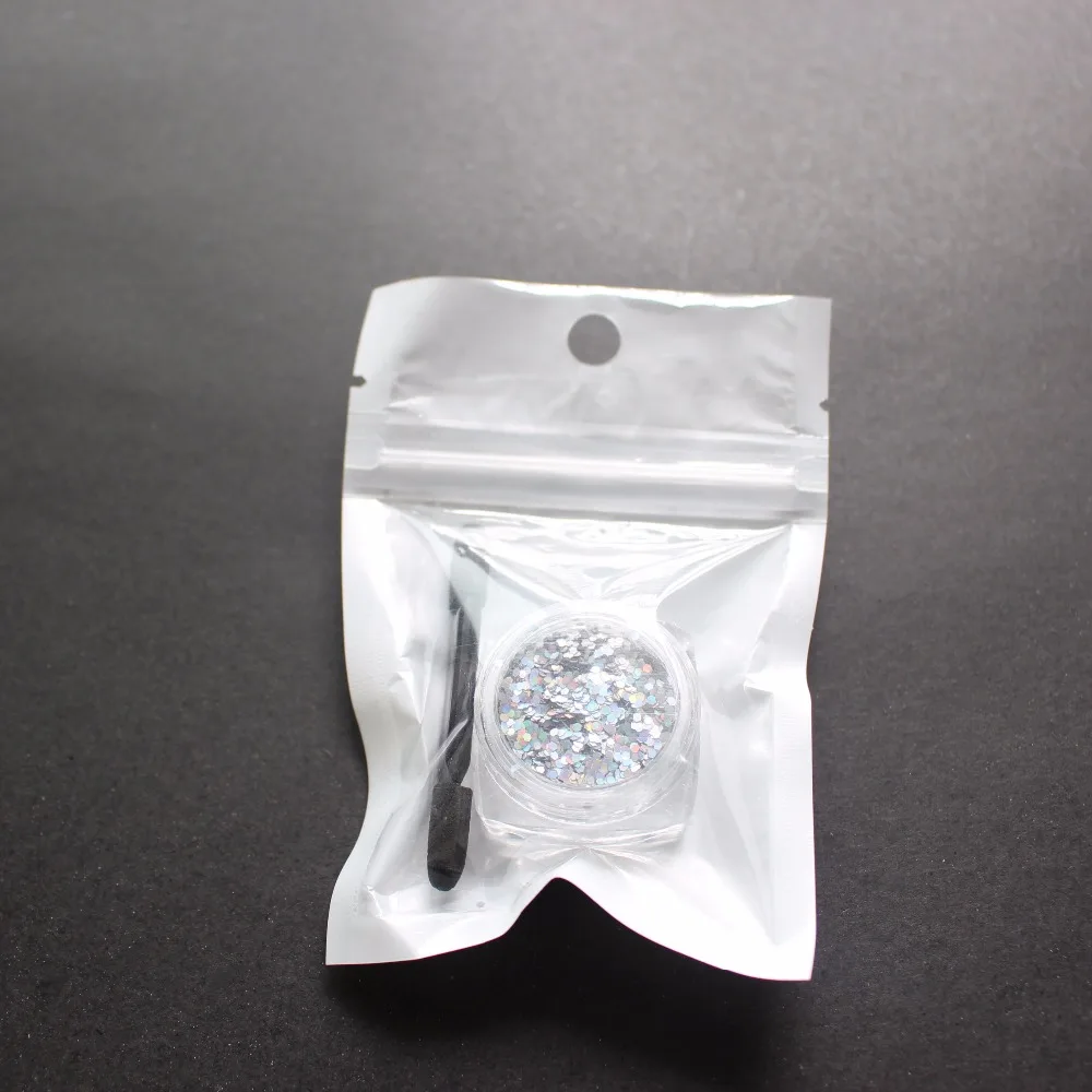 1x3g банка серебряная голографическая лазерная лампа для дизайна ногтей блестящая