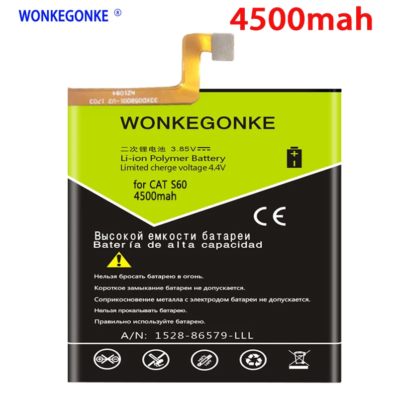 WONKEGONKE аккумулятор 4500 мАч Замена для CAT S60 батареи Bateria