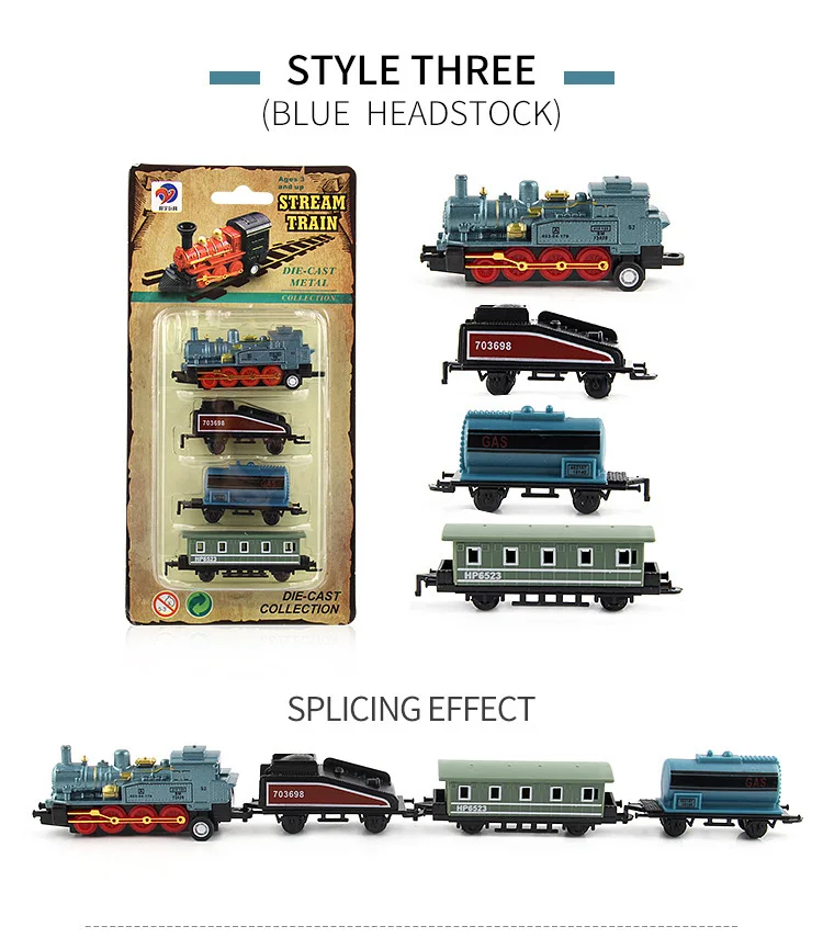 Паровоз комплект подвижного состава игрушки мини 4/5 шт Diecasts металлического сплава Классические игрушки для детей Обучающие Рождественский подарок