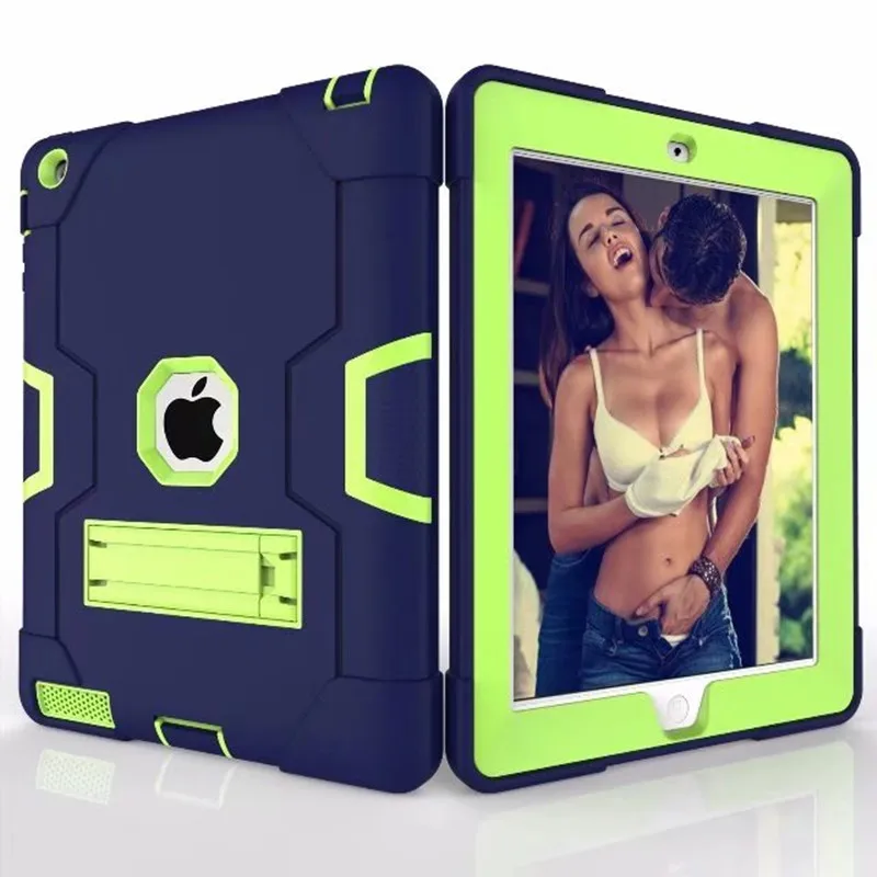 Navy Blue Yellow gre Чехол-накладка для apple ipad Air 2, подставка для планшета, противоударный, сверхпрочный, защитный, кожаный, резиновый, Гибридный чехол для ipad 6 9,7, чехол для планшета - Цвет: Navy Blue Yellow gre