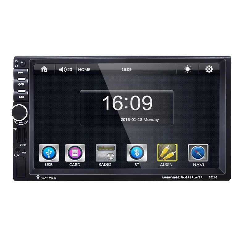 7 дюймов 7021G 2 Din Bluetooth автомобильный MP4/MP5 плеер сенсорный экран с радио GPS SD USB