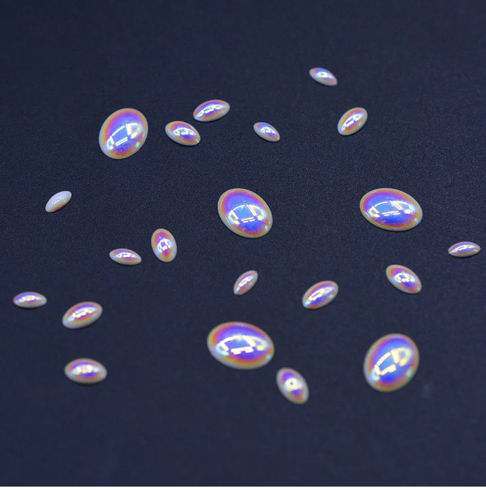 1 упаковка AB цветные жемчужины с плоской задней частью аксессуары для ногтей