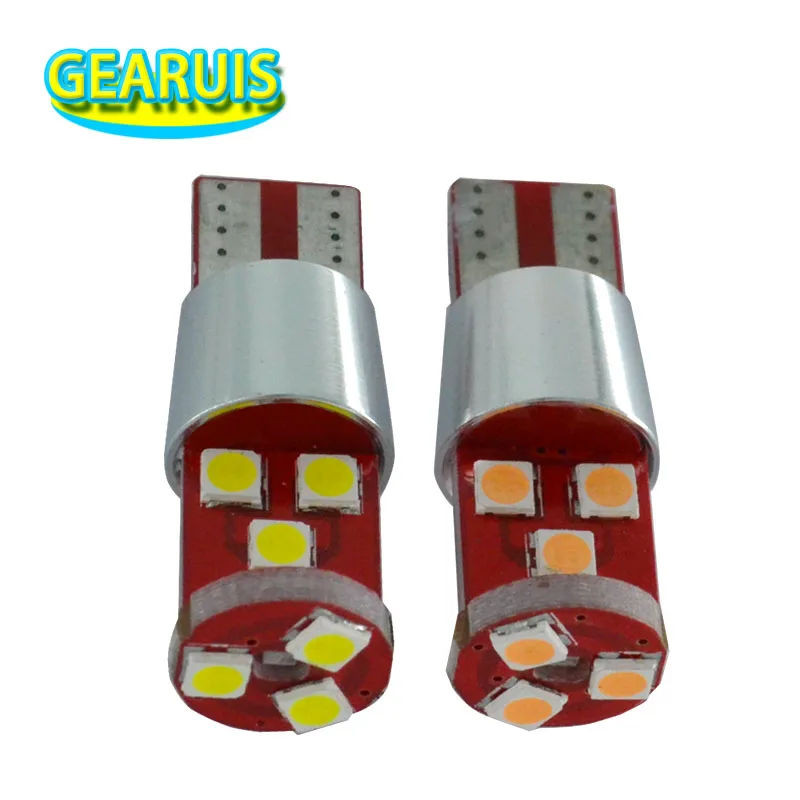 

100pcs T10 Canbus 9 SMD 3030 error free LED Flood PCV 194 168 W5W 9SMD Car Auto License Plate Wedge Light Bulb Lamp White Pink