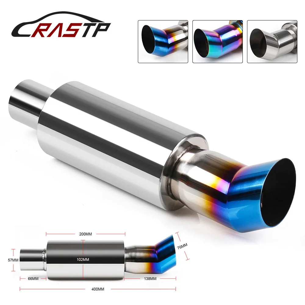 RASTP-Car Muffler Exhaust System Polished Stainless Steel Tip Silencer Inlet 5.7cm Pipe RS-CR1004 | Автомобили и мотоциклы