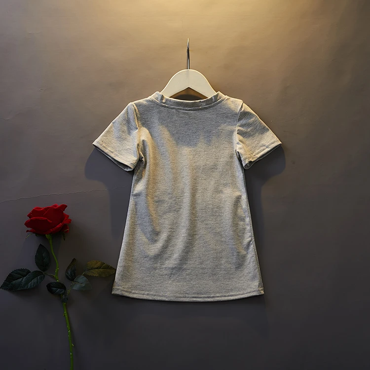 Baby Girls Summer Dress Clothes New Children's Fashion Leisure And Funny Cartoon Design In Long T-shirt Top Kids | Детская одежда и