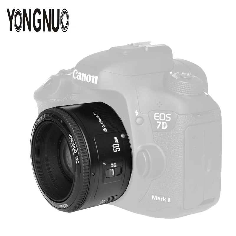 YONGNUO YN50mm F1.8 EF 50mm Lens AF/MF Auto Focus Standard Prime for Canon EOS 5D2 5D3 6D 7D 60D 70D 650D 1200D DSLR Camera | Электроника