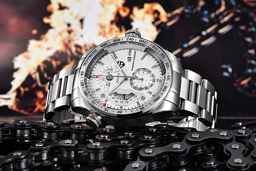 Relogio Masculino, PAGANI, хронограф, мужские часы, брендовые, Роскошные, бизнес, военные, спортивные, кожа, водонепроницаемые, кварцевые часы для мужчин