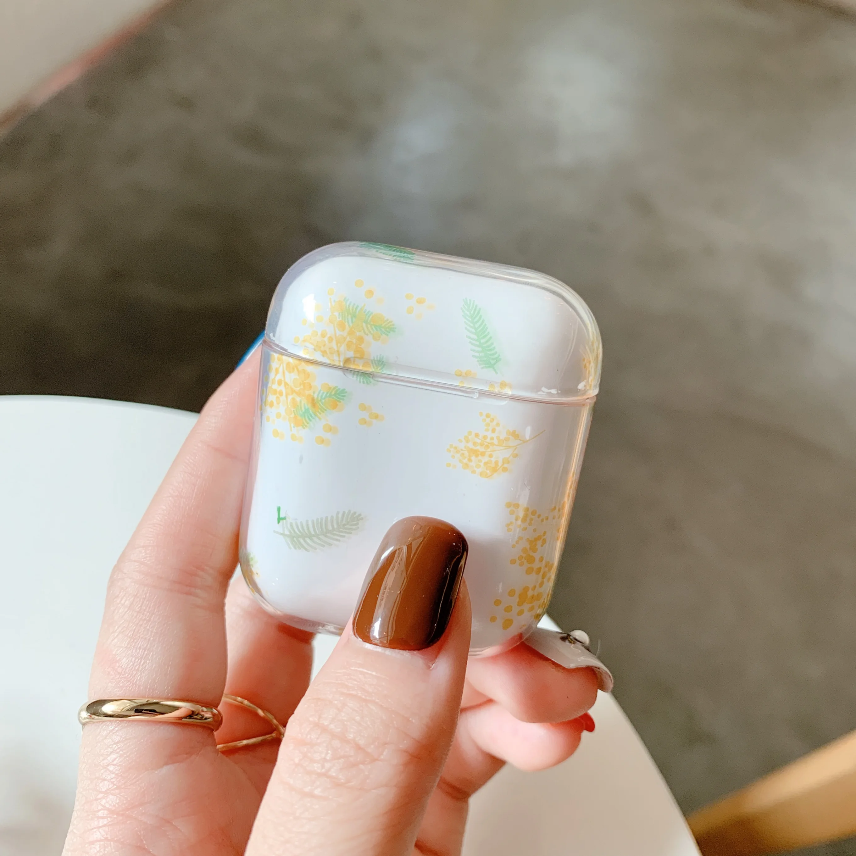 Прозрачный чехол с цветами для Airpods для милой девушки милый мизинец идеальный дизайн для Apple Airpods2 bluetooth чехол для наушников