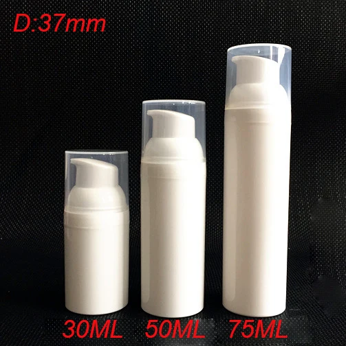 100pcs empty  50ml white plastic airless bottle , vacuum pump for serum emulsion , 50ml Refillable Bottles CONTAINER FOR COSMETIC