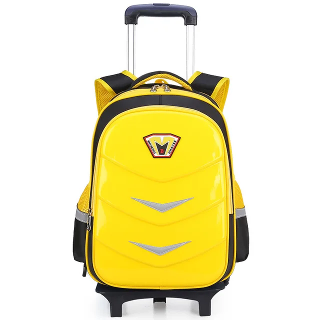 yellow-2 wheels Детские школьные сумки для девочек и мальчиков, рюкзаки на колесиках, детские дорожные сумки на колесиках, съемный рюкзак, детский школьный рюкзак - Цвет: yellow-2 wheels