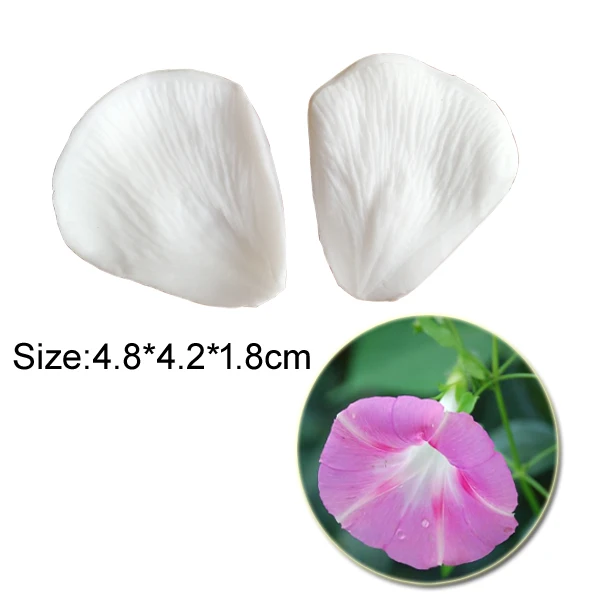 

Morning Glory Flower Petal Veiner &Cutter Silicone Mould Fondant Mold Gumpaste Cake Decorating Tools ,Sugarcraft Mold CS346