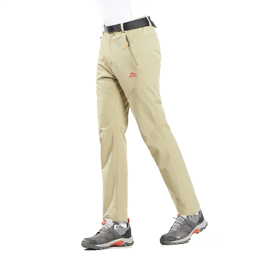 Khaki Горные 6XL мужские летние эластичные дышащие брюки для походов, походов, пеших прогулок, рыбалки, спортивных брюк для туризма VA251 - Цвет: Khaki