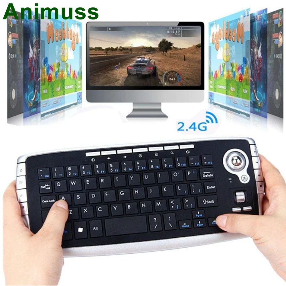 Клавиатура ANIMUSS беспроводная клавиатура с трекбол Mini 2 4G Беспроводная