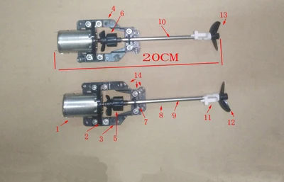 20cm with motor seat 1 комплект приводной вал комплект RC лодка комплект пропеллер+ вал+ муфта+ втулка+ 380 мотор 6-9 в домашний корпус аксессуары модификация - Цвет: 20cm with motor seat