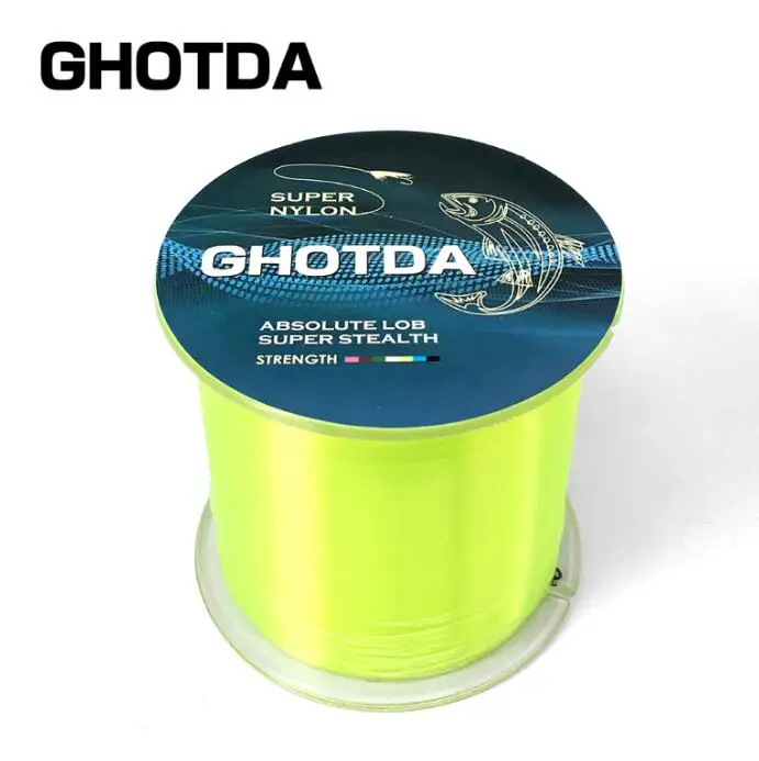 Yellow GHOTDA 5-30 фунтов 500 м 0,168-0,5 мм нейлоновая леска супер сильная мононить - Цвет: Yellow