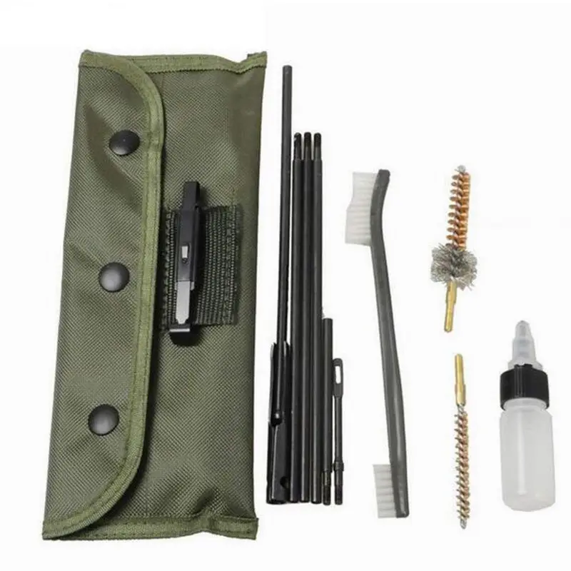 

NoEnName_Null 10Pcs/Set Rifle Cleaning Kit Brushes Rod Nylon Pouch Airsoft Pistol Cleaner for 223 22LR Hunting Outdoor