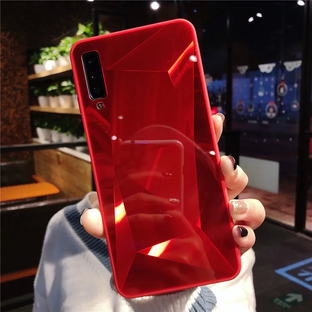 A7 2018 чехол для Samsung Galaxy 3D Алмазная текстура блестящие жесткие задние чехлы