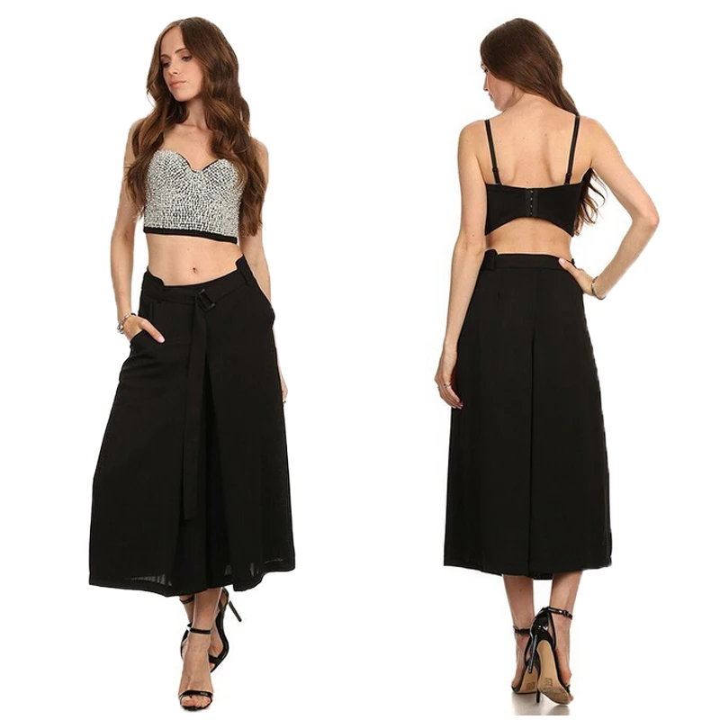 Женский топ бюстье ручной работы с жемчугом и белыми бусинами украшенный