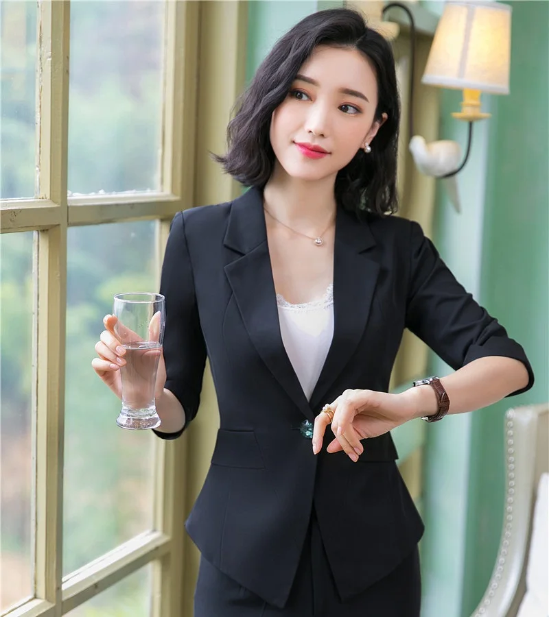 Весенне летние элегантные красные блейзер для бизнес леди и куртки пальто