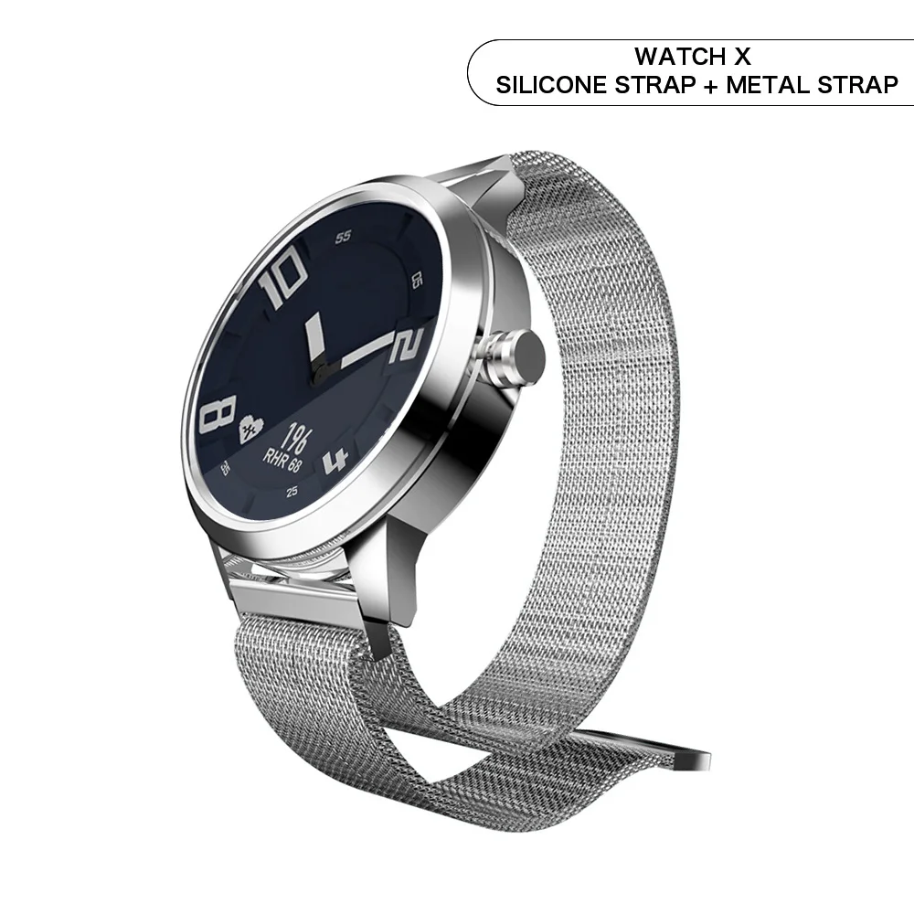 Watch-X-Gray-Silver Смарт-часы lenovo, часы с Bluetooth 5,0 OLED сапфировое зеркало, спортивные часы, металлические мужские часы - Цвет: Watch-X-Gray-Silver