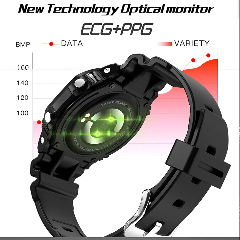 X12 сердечного ритма smart watch для мужчин и женщин Ip68 водонепроницаемый ECG + PPG браслет