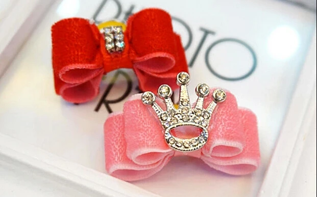 Банты для шерсти собак ручной работы Бутик ленты волос домашних животных стразы