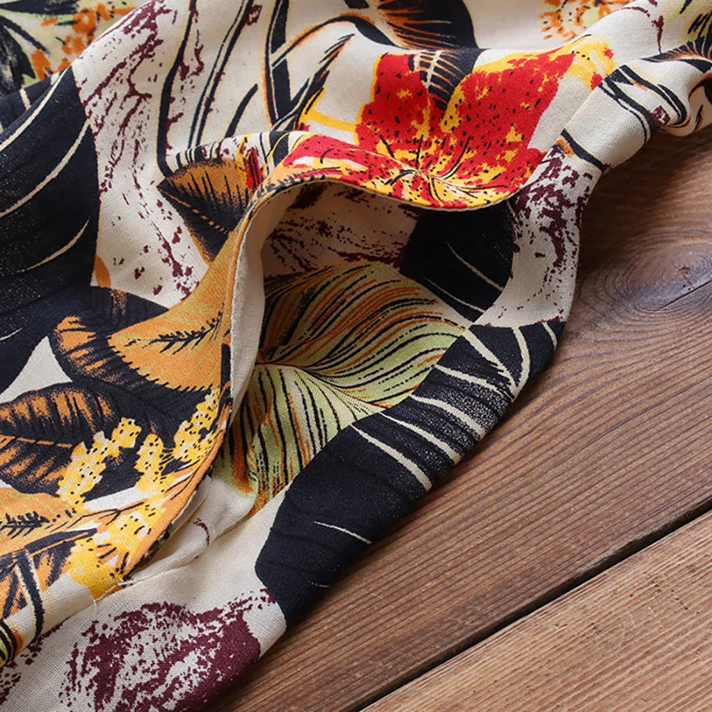 2020 размера плюс женское винтажное лоскутное пляжное Повседневное платье-рубашка