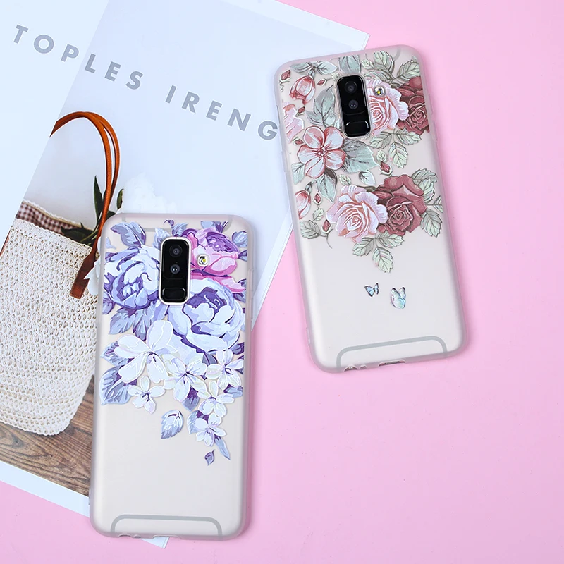 EIRMEON Flower Silicon Case For Samsung Galaxy S8 S7 Edge S9 Plus A5 2017 J2 J3 J5 J7 A3 A7 2016 A8 A6 J6 J4 2018 Cases |