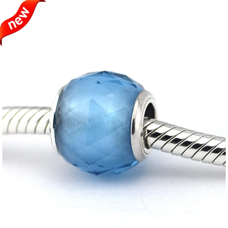 Подходят для браслетов Pandora с подвесками геометрические грани бусины 100% 925 пробы