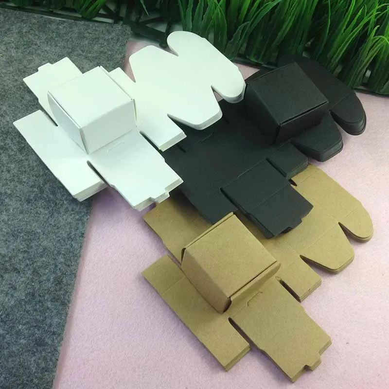 50 шт крафт/Белый/Черный Маленький милый мыльница Подарочная коробка конфетная