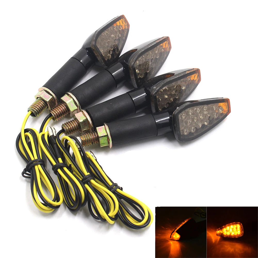 Светодиодный указатель поворота для мотоцикла BJMOTO 4 шт. светильник мигалка 12