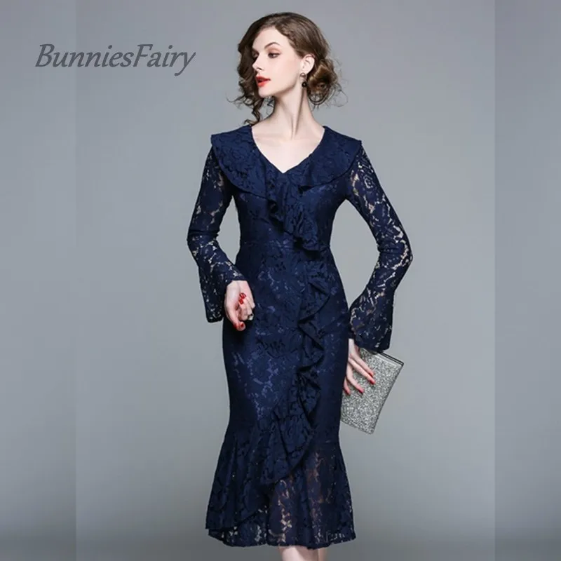 BunniesFairy 2018 королевское Дворцовое элегантное стильное платье с расклешенными
