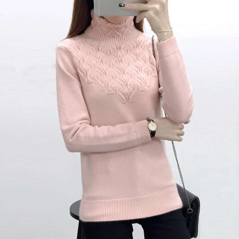 Knitted And Pullovers women sweater 2019 Autumn Winter Casual Turtleneck long sleeve pullover Fashion Pull Femme | Женская одежда