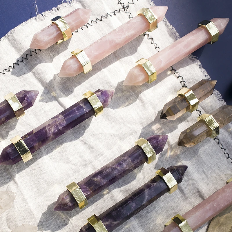 Роскошная Скандинавская естественная кристальная ручка с натуральными камнями