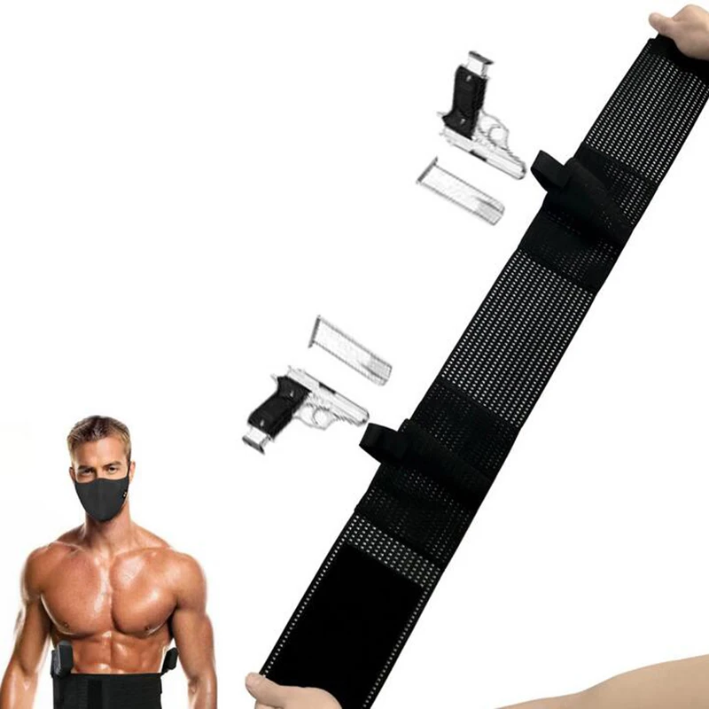 

Adjustable Left Right Hand Tactical Belly Band Waist Gun Holster 2 Magazine Pouches Concealed Carry Universal Pistol Holster