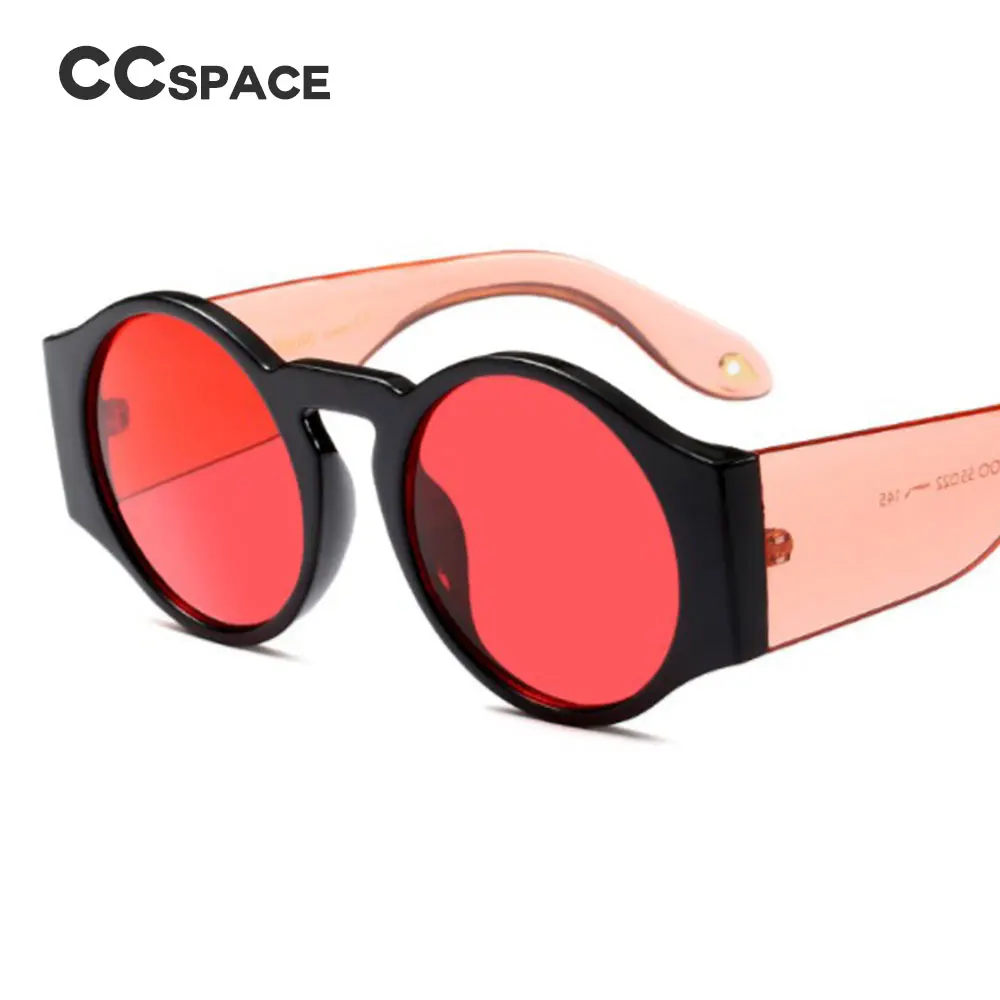 CCSPACE, 6 цветов, Ретро стиль, круглые солнцезащитные очки, сексуальные оттенки, для мужчин и женщин, прозрачные, зеркальные ноги, Брендовые очки, дизайнерские, модные, женские, 45383
