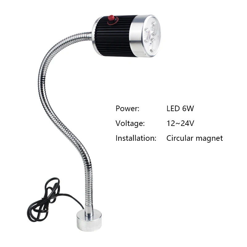 LED 6W 12-24V c Светодиодный ЧПУ Свет gooseneck светильники для швейной машинки Светодиодный светильник 24 В 220 В 36 в 9 Вт супер яркий токарный станок рабочее освещение настольные лампы - Цвет: LED 6W 12-24V c