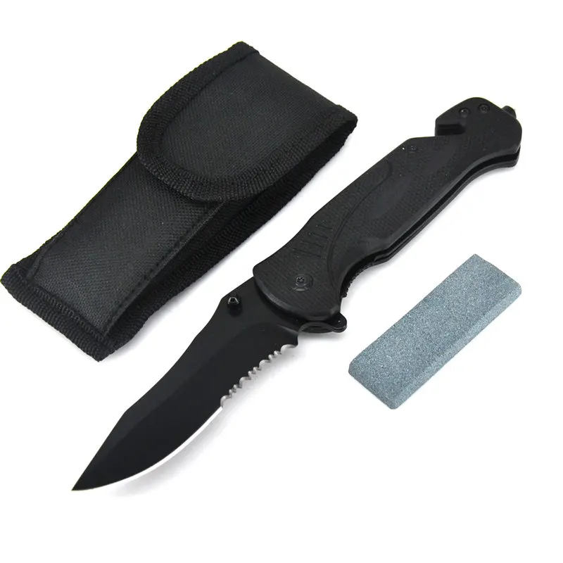02-Black-G10-159 Складной нож для кемпинга, выживания, военные тактические ножи, охотничий многофункциональный инструмент, Мультитул, нож высокой твердости с точильным камнем - Цвет: 02-Black-G10-159